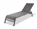 Set of Two 23" Taupe Metal Outdoor Chaise Lounge  Warm Home View