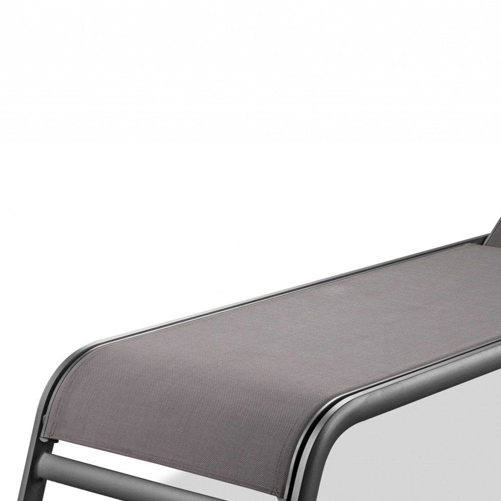Set of Two 23" Taupe Metal Outdoor Chaise Lounge  Warm Home View