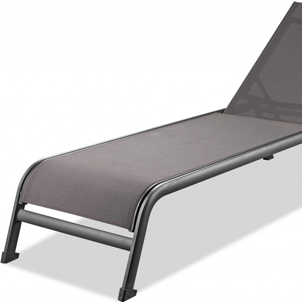 Set of Two 23" Taupe Metal Outdoor Chaise Lounge  Warm Home View