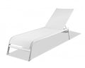 Set of Two 23" White and Chrome Indoor Outdoor Chaise Lounge  Warm Home View