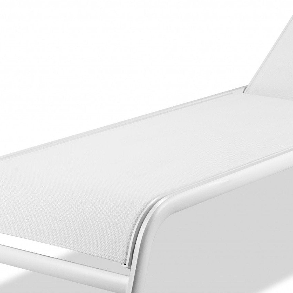 Set of Two 23" White and Chrome Indoor Outdoor Chaise Lounge  Warm Home View