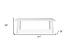 87" White Aluminum Outdoor Dining Table  Warm Home View