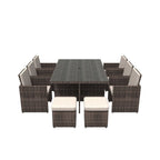 11 Piece Clear and Gray Glass Dining Set  Warm Home View