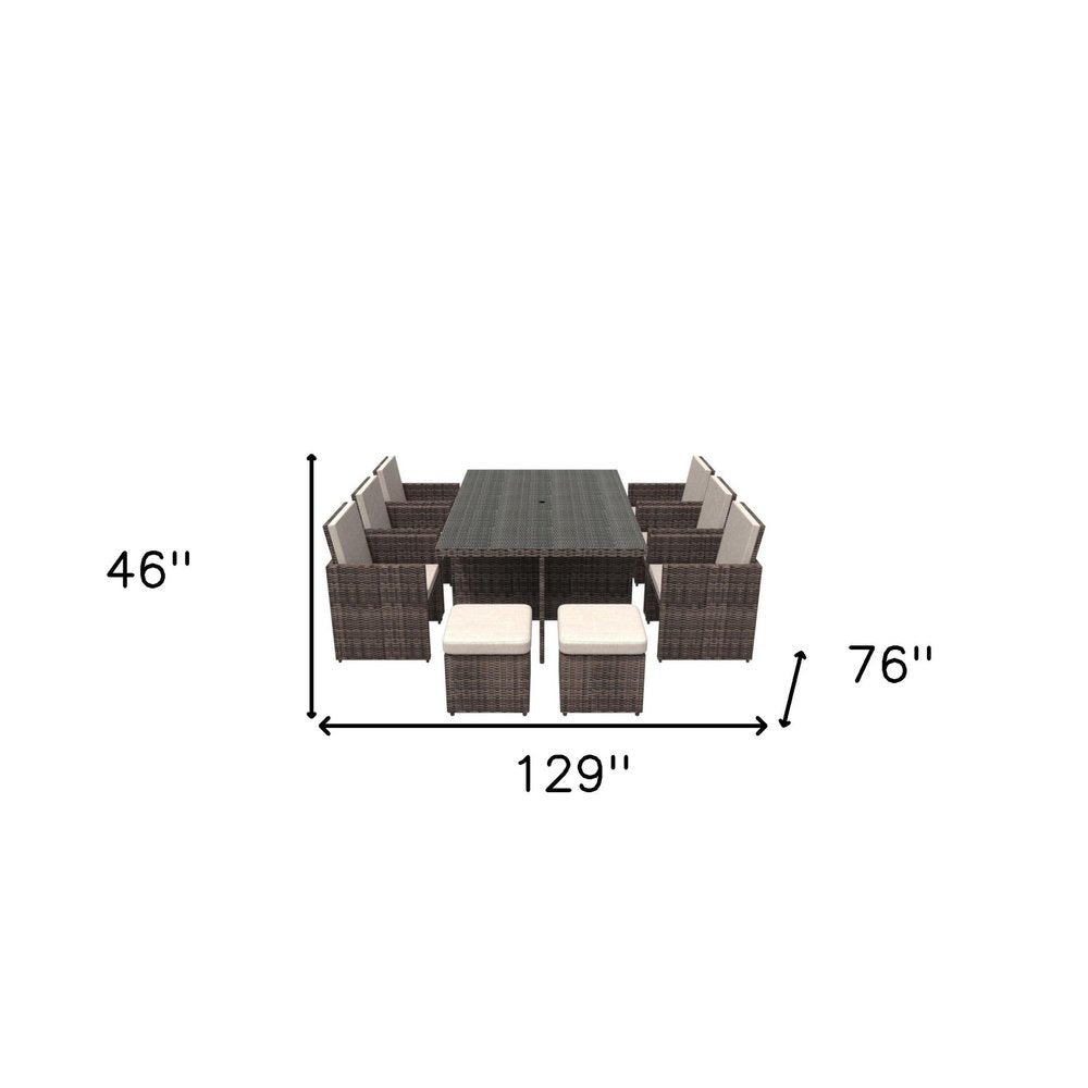 11 Piece Clear and Gray Glass Dining Set  Warm Home View