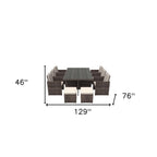 11 Piece Clear and Gray Glass Dining Set  Warm Home View