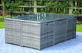 11 Piece Clear and Gray Glass Dining Set  Warm Home View