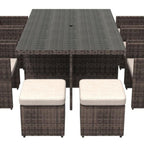 11 Piece Clear and Gray Glass Dining Set  Warm Home View
