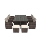 11 Piece Clear and Gray Glass Dining Set  Warm Home View