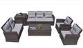 Six Piece Outdoor Brown Metal Sofa Seating Group With Cushions  Warm Home View