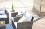 6-Piece Outdoor Metal Sofa Seating Group - Brown Frame with Premium Weather-Resistant Cushions  Warm Home View