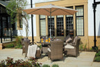 Gray Rattan Round Glass Dining Set - 7 Piece  Warm Home View
