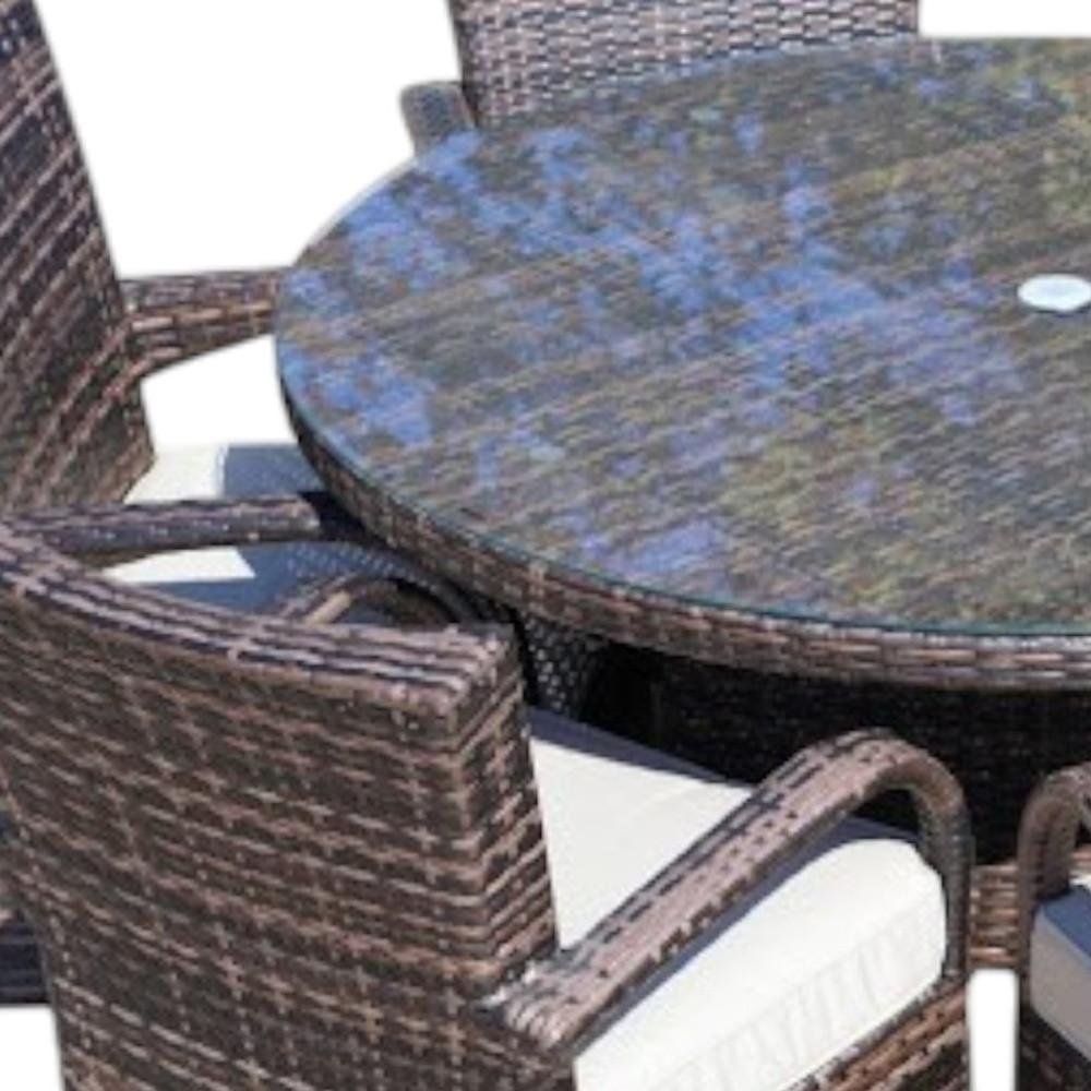 Seven Piece Clear and Gray Round Glass Dining Set  Warm Home View