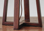 Walnut Wood Finish Linen Fabric Shade Table Lamp  Warm Home View