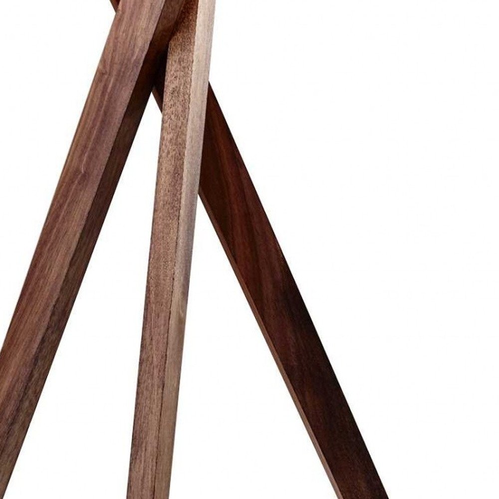 Tripod Leg Walnut Wood Table Lamp  Warm Home View
