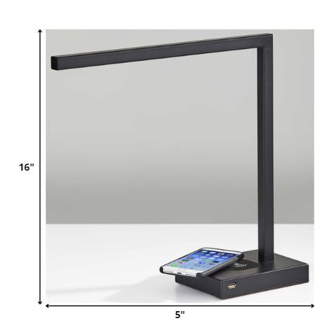 Slender Bar Black Metal Led Charging Desk Light  Warm Home View