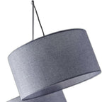 91" Silver Three Light Tree Floor Lamp With Gray Linen Drum Shade  Warm Home View