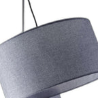91" Silver Three Light Tree Floor Lamp With Gray Linen Drum Shade  Warm Home View