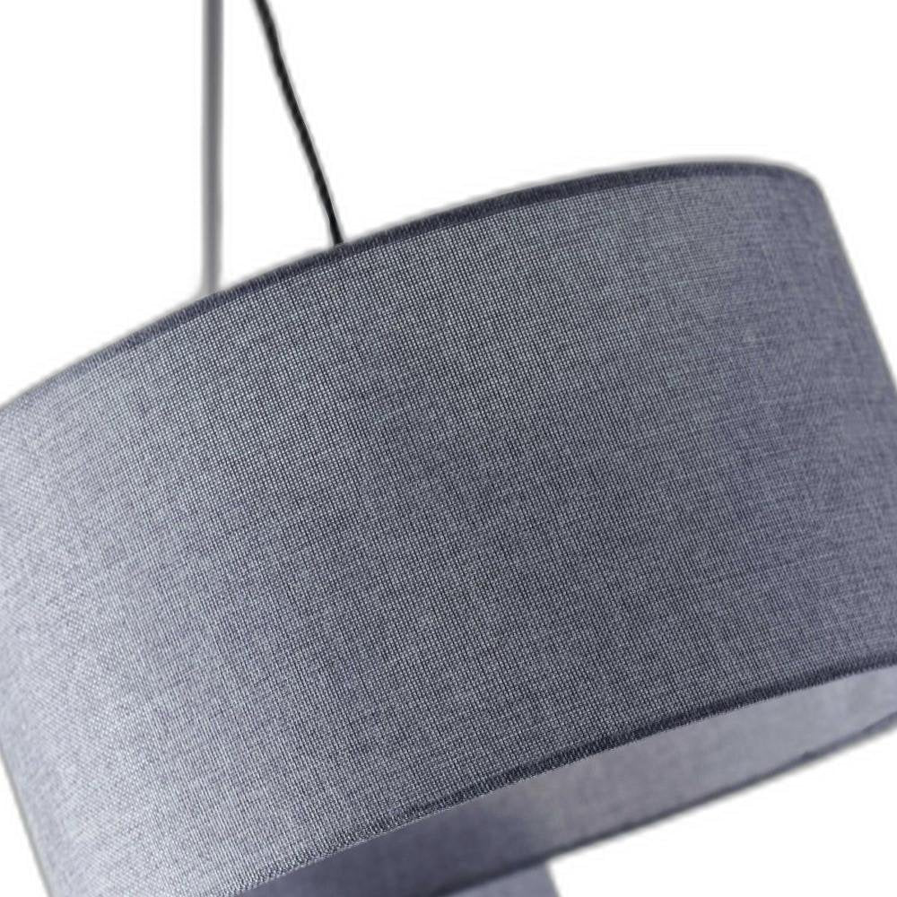 91" Silver Three Light Tree Floor Lamp With Gray Linen Drum Shade  Warm Home View