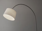 83" Silver Arc Floor Lamp With White Linen Empire Shade  Warm Home View