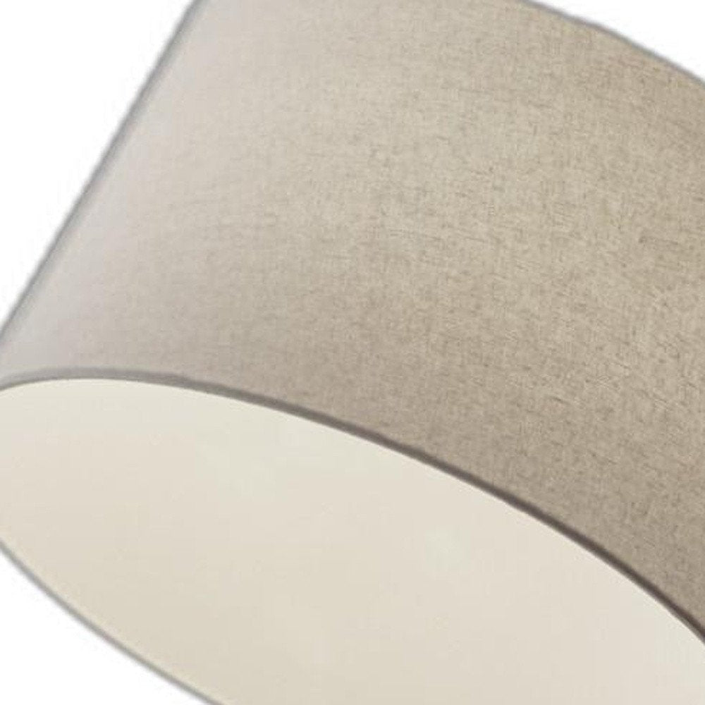 83" Silver Arc Floor Lamp With White Linen Empire Shade  Warm Home View