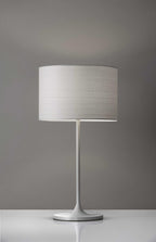 White On White Metal Table Lamp  Warm Home View