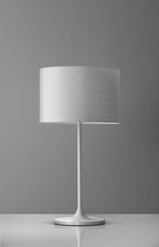 White On White Metal Table Lamp  Warm Home View