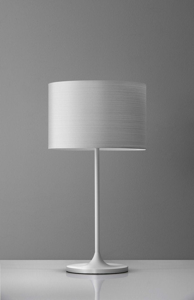 White On White Metal Table Lamp  Warm Home View