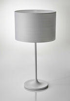 White On White Metal Table Lamp  Warm Home View