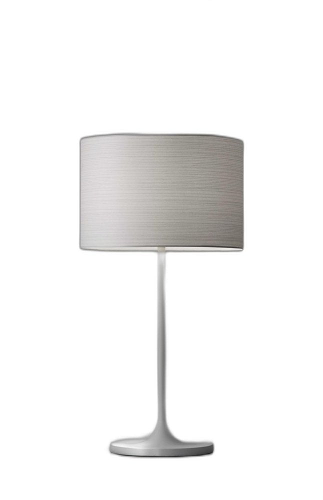 White On White Metal Table Lamp  Warm Home View
