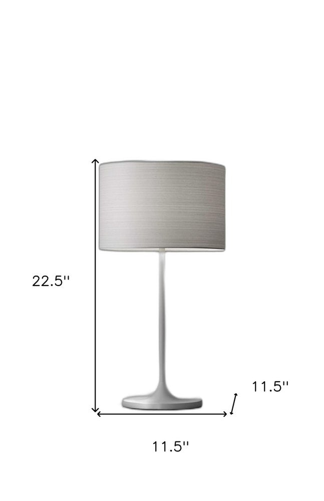 White On White Metal Table Lamp  Warm Home View