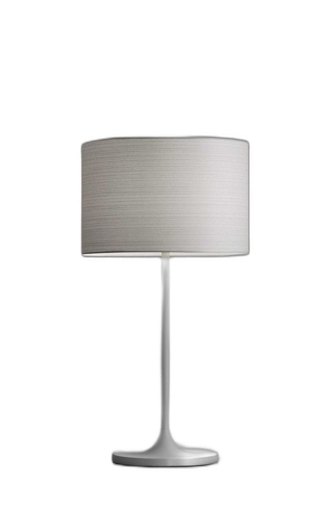 White On White Metal Table Lamp  Warm Home View