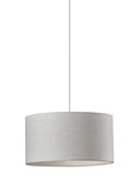 White Fabric Sleek Drum Pendant Lamp  Warm Home View
