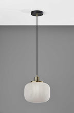 Striped Glass Glow Metal Pendant  Warm Home View