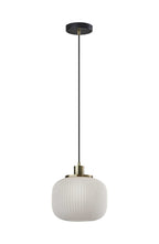 Striped Glass Glow Metal Pendant  Warm Home View