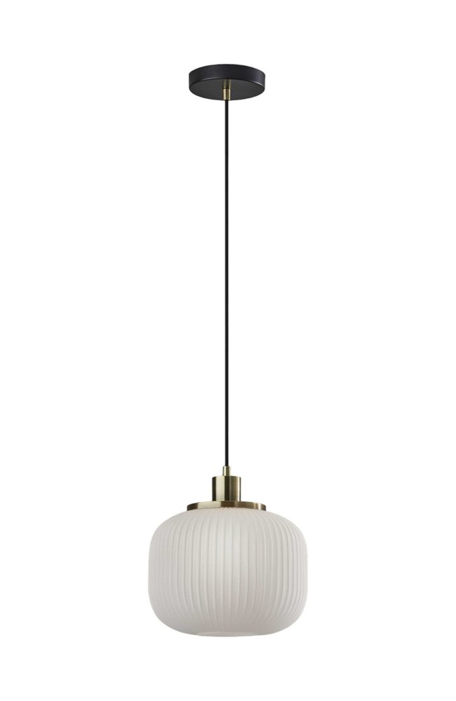 Striped Glass Glow Metal Pendant  Warm Home View