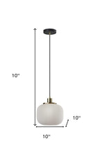 Striped Glass Glow Metal Pendant  Warm Home View