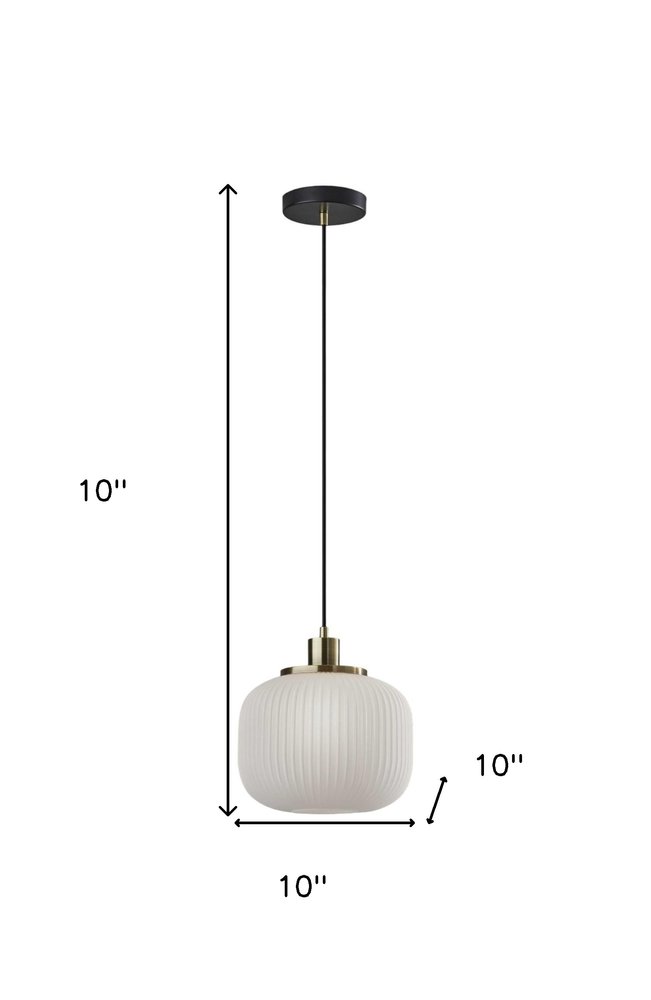 Striped Glass Glow Metal Pendant  Warm Home View