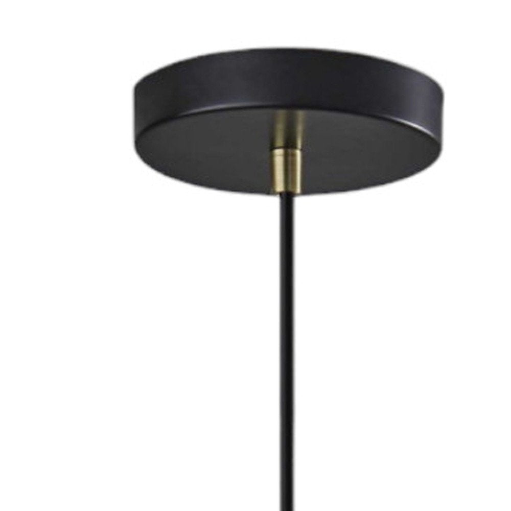 Striped Glass Glow Metal Pendant  Warm Home View