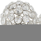 Set of Two Silver And Clear Faux Crystal And Metal Orb Decorative Tabletop Sculptures  Warm Home View