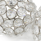 Set of Two Silver And Clear Faux Crystal And Metal Orb Decorative Tabletop Sculptures  Warm Home View