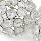 Set of Two Silver And Clear Faux Crystal And Metal Orb Decorative Tabletop Sculptures  Warm Home View