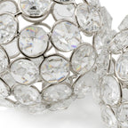 Set of Two Silver And Clear Faux Crystal And Metal Orb Decorative Tabletop Sculptures  Warm Home View