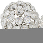 Set of Two Silver And Clear Faux Crystal And Metal Orb Decorative Tabletop Sculptures  Warm Home View
