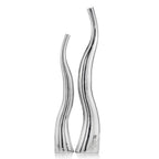 Set of Two Silver Aluminum Squiggly Vases  Warm Home View
