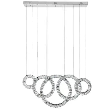 5 Hoop Crystal Progression Chandelier // Chrome  Warm Home View