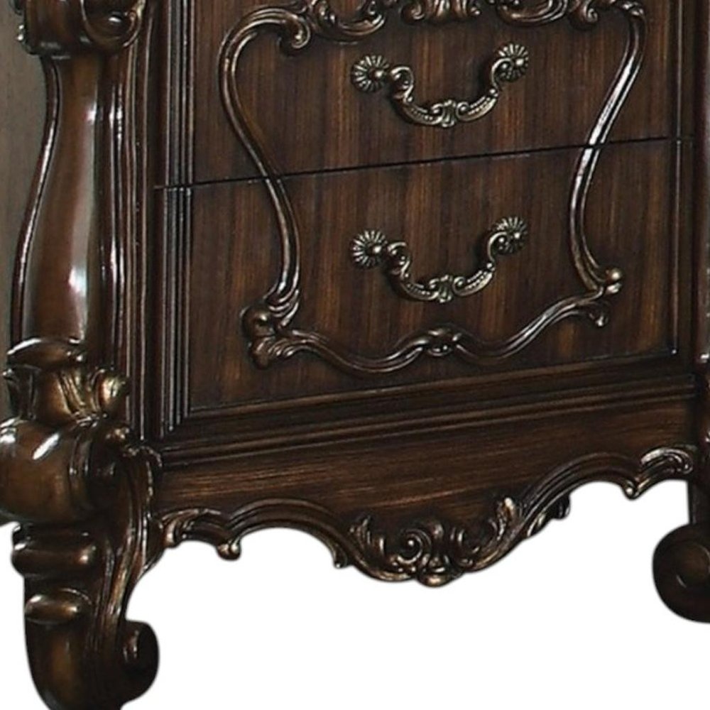31" White Wood Two Drawer Nightstand  Warm Home View