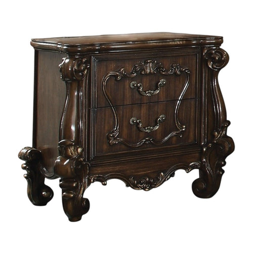 31" White Wood Two Drawer Nightstand  Warm Home View