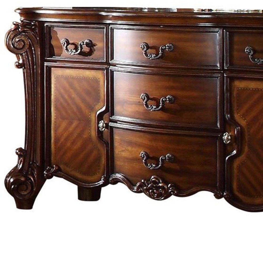 71" Solid Wood Five Drawer Dresser  Warm Home View