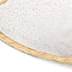 8" Clear And Gold Glass Scalloped Edge Oval Serving Bowl  Warm Home View