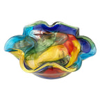 9" Rainbow Multi Colored Art Glass Centerpiece Bowl  Warm Home View